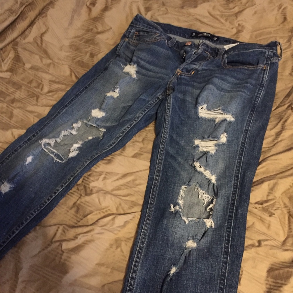 Abercrombie and Fitch Distressed boyfriend jeans